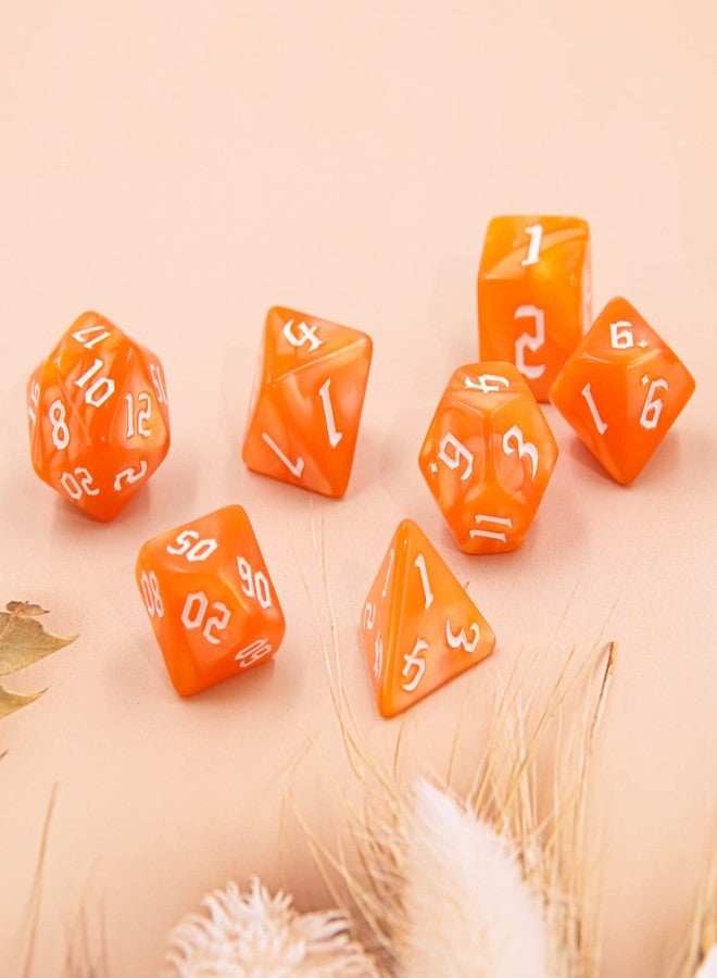 HD DND Dice Set RPG Polyhedral Dice Fit Dungeons and Dragons(D&D) Pathfinder (Orange) - Image 5